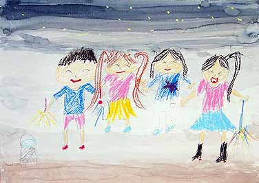 みんなで花火をした思い出