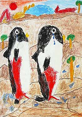 南極のペンギンが泣いている「いたい！」