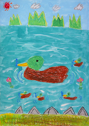 きもちいいな、かものさんぽ