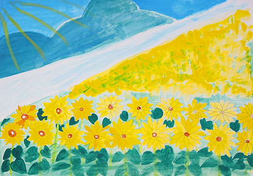 いきいきと咲く向日葵