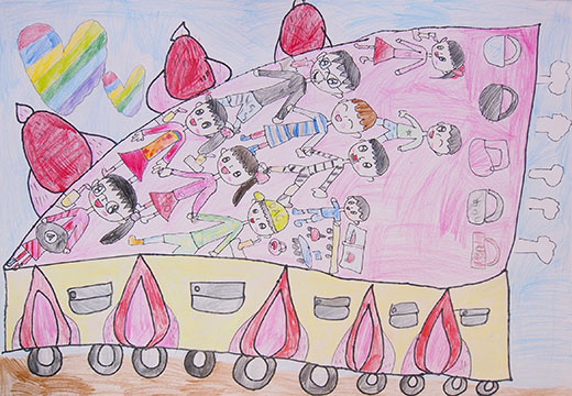 いちごのくるまにのっておでかけ