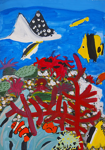 さんごいっぱいの海