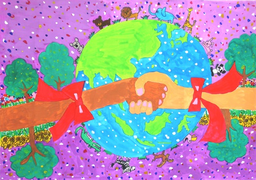 みんな仲良く　にじ色のちきゅう