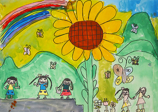 大きなひまわりが咲いた！