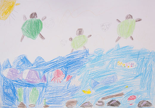 うみにうみがめ