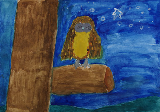 森にいるフクロウ