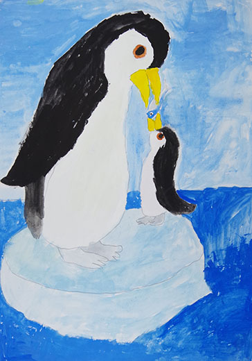 ペンギンの親子