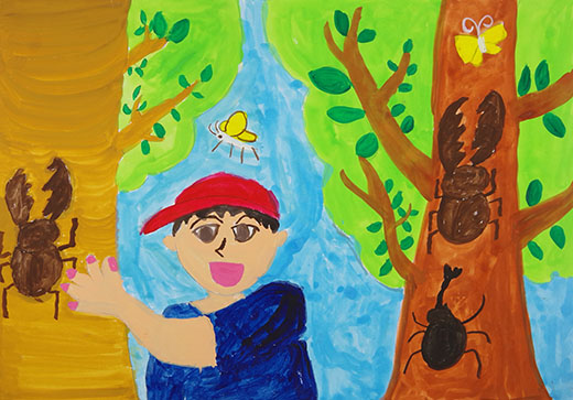 虫たちがあつまる木