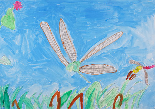 とんぼのおやこ