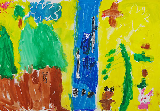 どうぶつと川と森