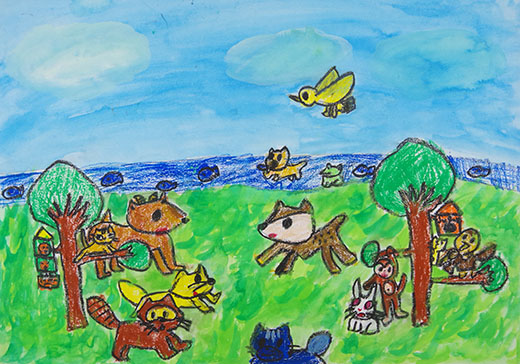 緑にめぐまれた動物たち