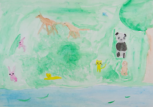 川に集まる動物