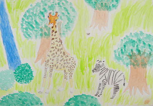 風で木の葉がゆれてるよ