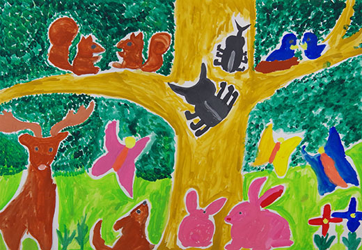 しぜんの生物と大きなみどり。