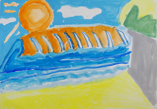 夕日の海をきれいにしよう