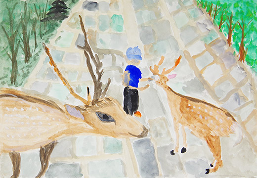 奈良のシカと自分