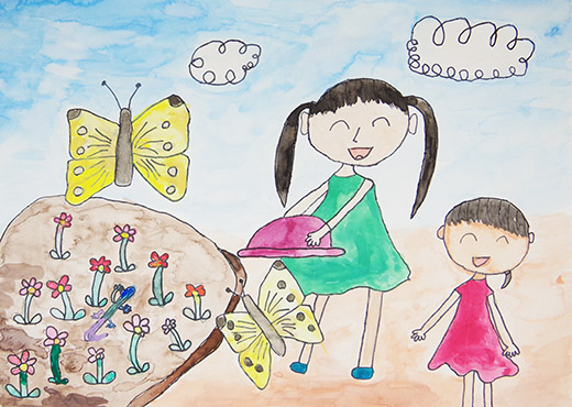 ちょうちょつかまえたよ