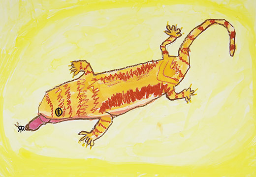 かべをはうヤモリ