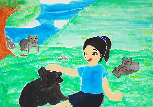 子ぐまさんとお遊び中