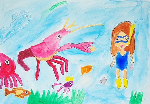 海の生き物たちといっしょに海のおそうじ