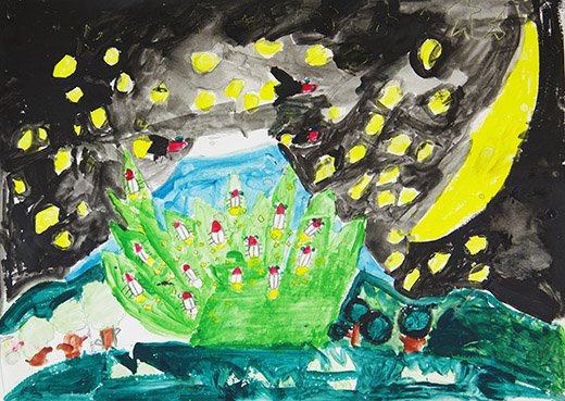 あしたも、けしきがいいよるになりますように