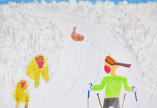 たくさんの雪と山の動物たち