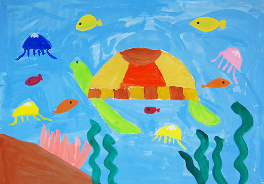 かめさんがいるよ