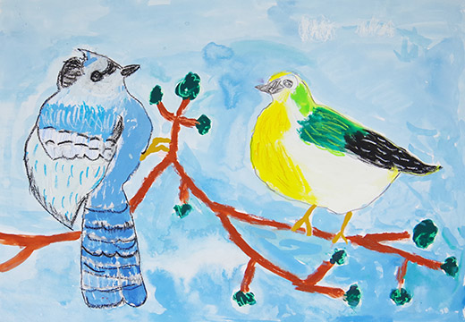 とりととりがはなしている