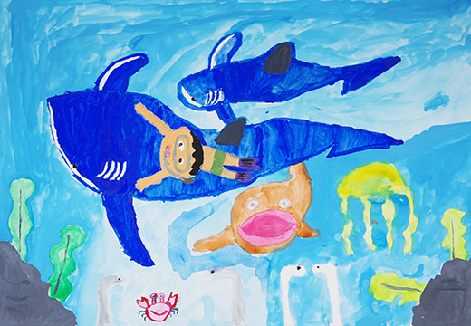 海の生き物とぼく