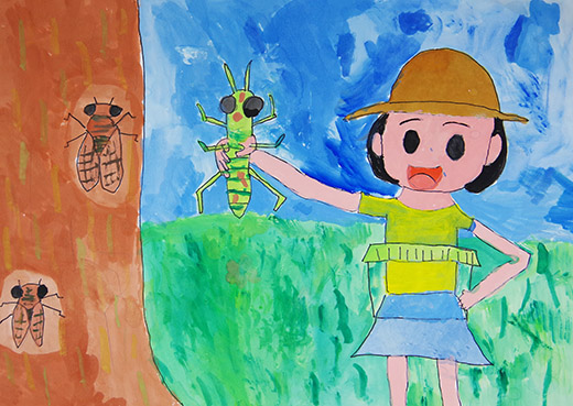 虫つかまえたよ