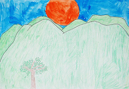 夏のかがやく太陽