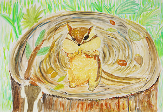 ほおぶくろにつめこみすぎ！！りすさん