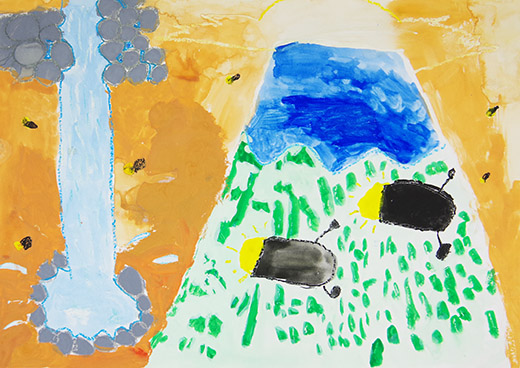 きれいな滝からホタル