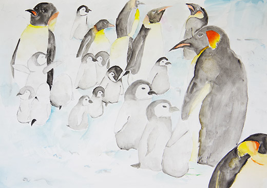 ペンギンの親子たち