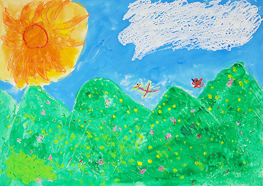 お日さまおはよー