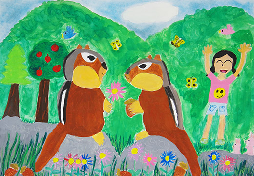 シマリスも友だち