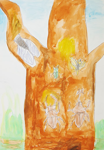 きにあつまるむし