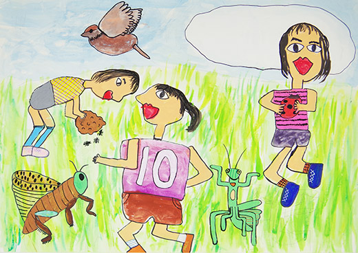 虫とかくれんぼ