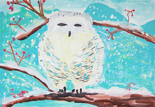 シロフクロウのいる風景