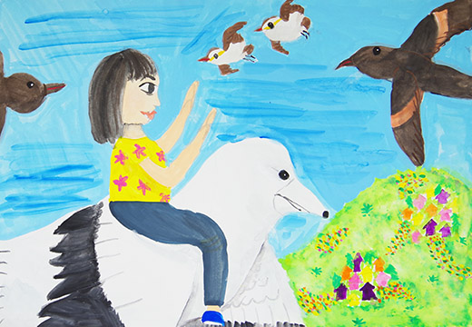 とりにのりたいな