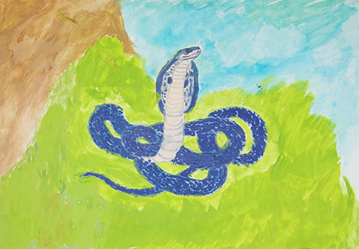 荒野にいるインドコブラ