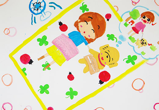 犬と仲良く昼ね