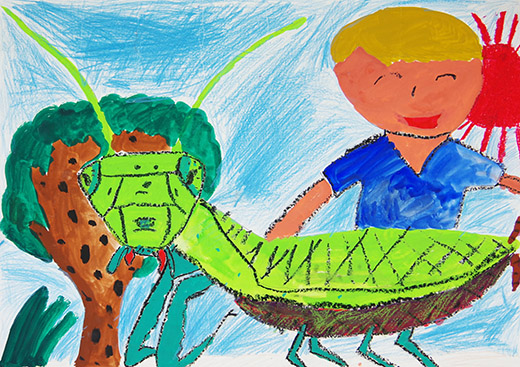 ぼくとカマキリ