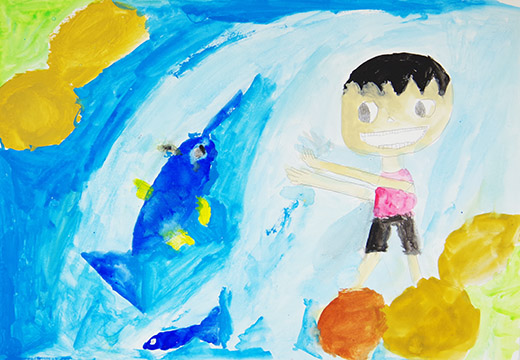 魚をつかまえる