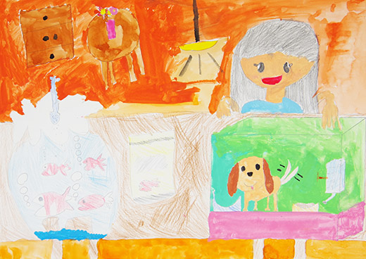 ペットのえさやり