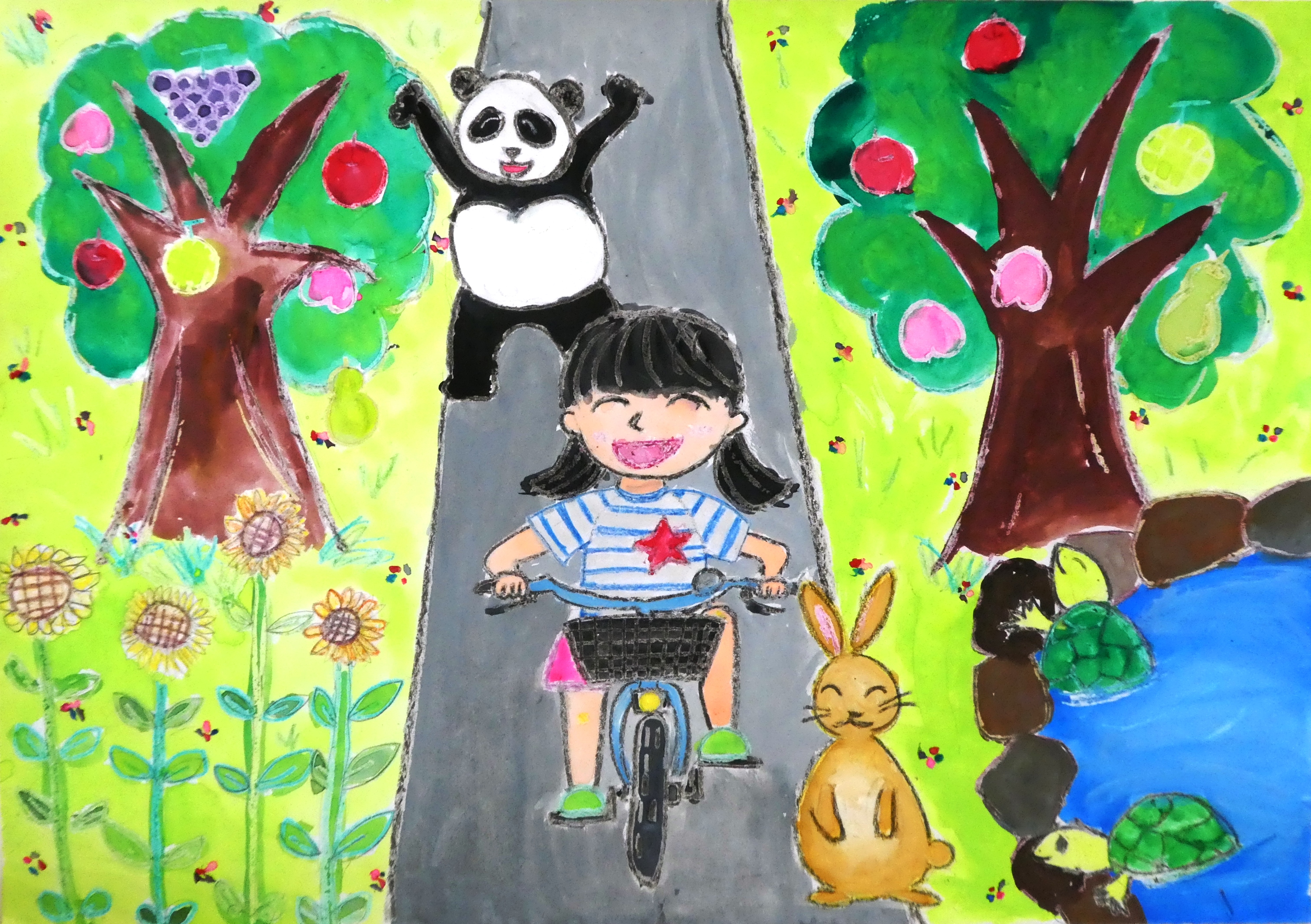 どうぶつと、じてん車でおさんぽ