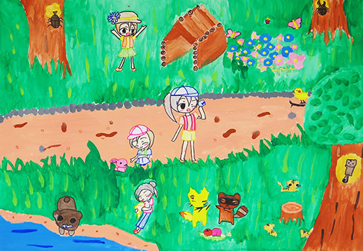 動物たちとハイキング