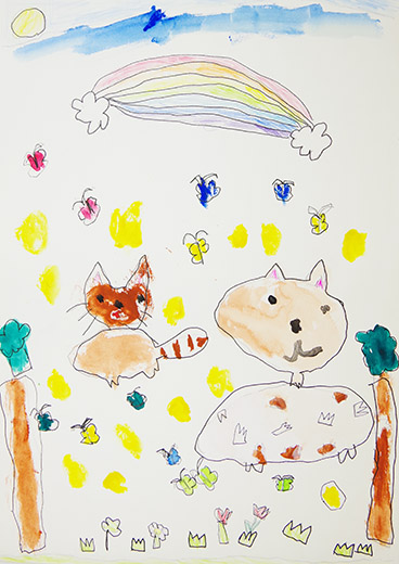 ワンちゃんとネコちゃんとお散歩