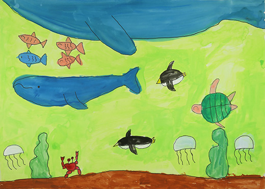 みんながあつまる海