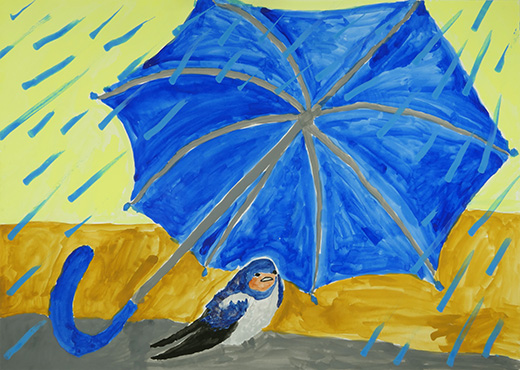 おちてきた鳥さん